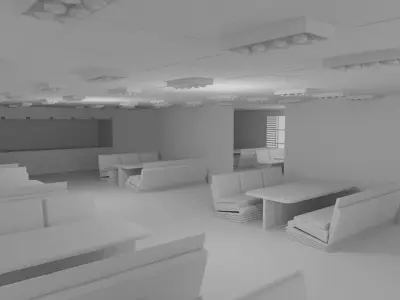 fast food interior no material 3D model