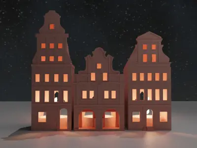 Christmas decor - candle holders  3D print model
