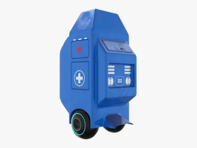 Sci fi medical Bot Low-poly 3D model