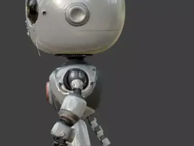 Futuristic Robot Cat 3D Model Low-poly 3D model