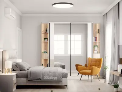Modern minimalist bedroom 3D model