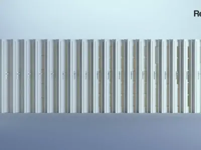 Indoor Outdoor White Door Set 2 3D model