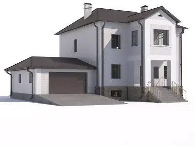 House with garage 3D model