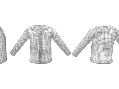 Shirt Jacket Combo With Plush Inline Low-poly 3D model