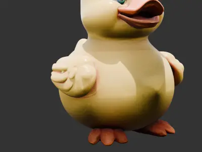 Giant Rubber Duck Statue Low-poly 3D model