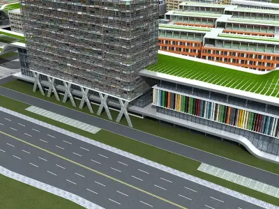 School Scene 3D model