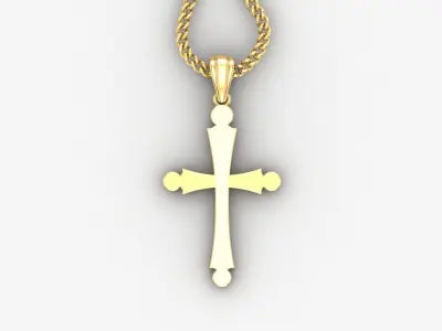 Light Gold 18K Cross Pendant 1CP027 3D print model purchase