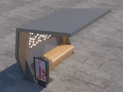 Bus Stop Modern 2 3D model