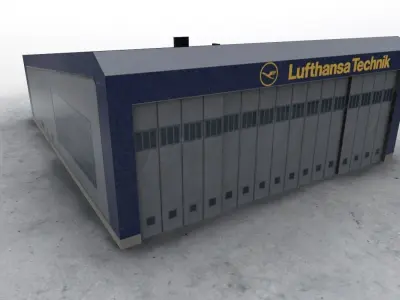 LBSF Hangar 2 Low-poly 3D model