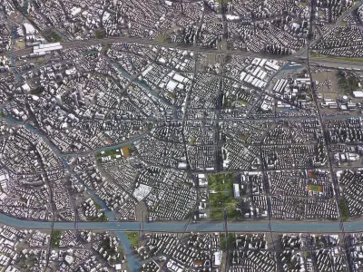 Wuxi - 3D City Model Low-poly 3D model