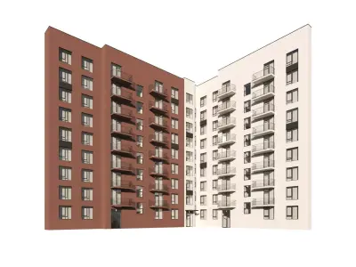 Apartment residental building 3D model