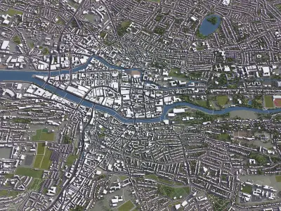 Cork - 3D City Model Low-poly 3D model