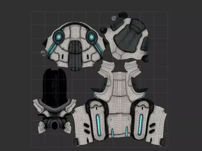 Nebula Scythe Low-poly 3D model
