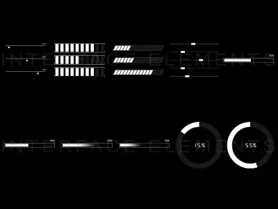 Sci-Fi Interface elements 3D model