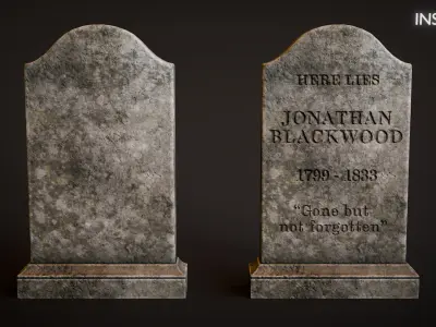 Rounded Shouldered Tombstone Low-poly 3D model