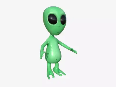 Cute Alien A01 Green Black - Simple - Character Design Low-poly 3D model