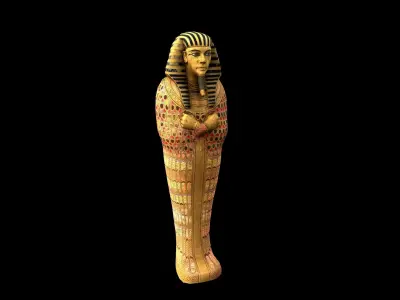 Egyptian Sarcophagus - PBR - Textured Low-poly 3D model