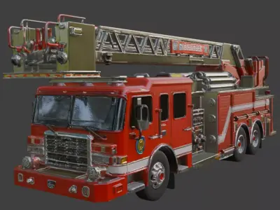 Fire Department Ladder Truck-3D Model 3D model