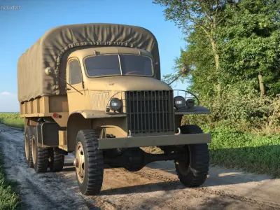  Vintage Covered Troop Carrier 6x6 Sand Simplified 
