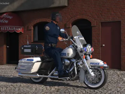  NYPD Road King Motorcycle with Officer 