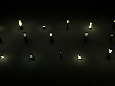 Garden Light Pack  Low-poly 3D model