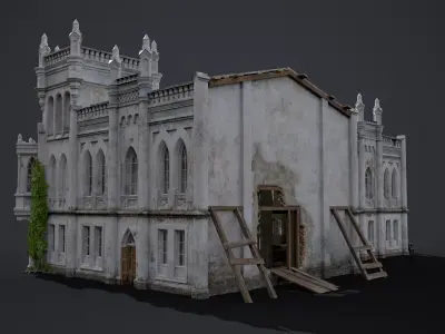 Old Abandoned Residence Low-poly 3D model