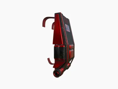 SciFi Backpack F08 Black Red - Fashion Character Design Low-poly 3D model