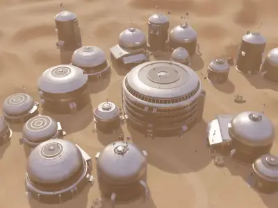 Desert Settlement 3D model