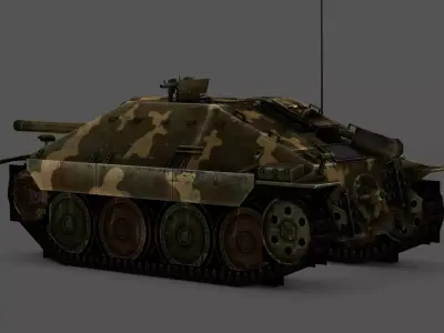 Hetzer Tank 3D Model Low-poly 3D model
