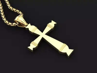 High Cross Pendant Light Gold 18K 3CP013 3D print model