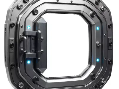 Futuristic Door Frame Model Pack with Metallic Details Low-poly 3D model
