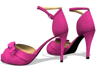 Bridal Shoes Low-poly 3D model