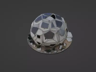 Futuristic Geodesic Space Colony Habitat Module 3D model