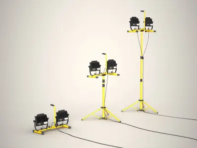 Generic Work Light 3D Model Set Low-poly 3D model