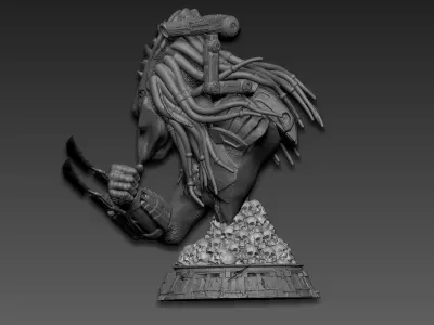 Predator Wolf Bust 3D print model
