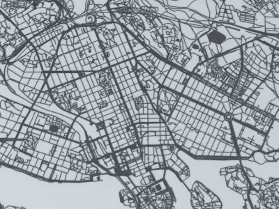 Stockholm Road Network and Streets 3D model