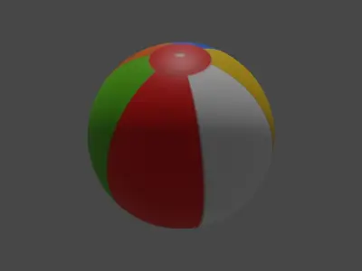 Beach Ball Model Free low-poly 3D model