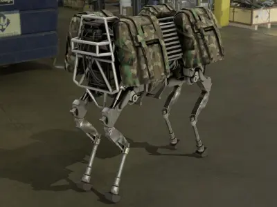 BigDog Robot Boston Dynamics Low-poly 3D model