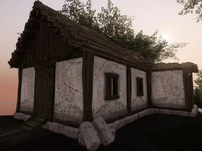 Medieval House Low poly  Low-poly 3D model