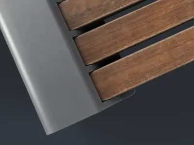 Modern Outdoor Bench 16 PBR Game Ready Low-poly 3D model