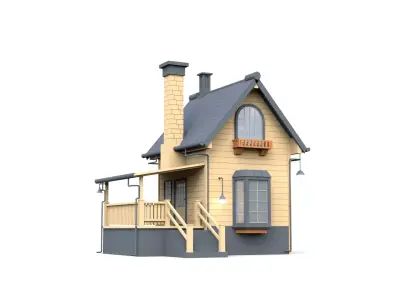 Stylized Modern House 01 Low-poly 3D model