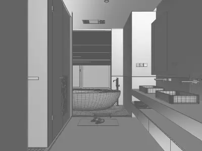 Modern Bathroom Low-poly 3D model