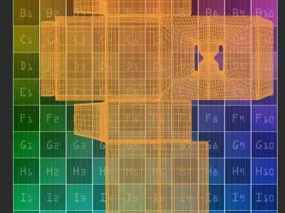 Hanging cardboard box retail 3D model