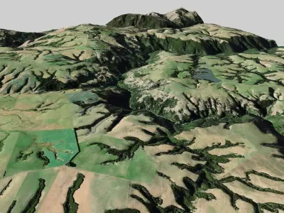 Round Ridge Hill New Zeland  3D model