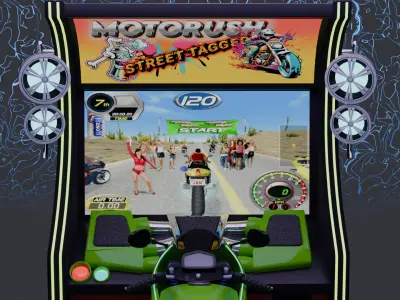 Urban Neon Moto Arcade Racer    MOTORUSH   Street Tagged 3D model