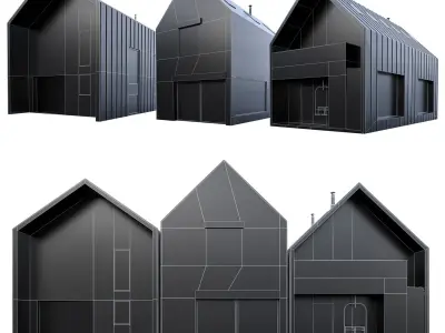 Barn houses 3D model