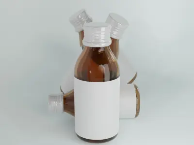 Medical Syrup Bottle Low-poly 3D model