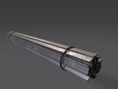Track metal rod 3D model