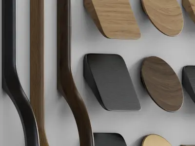 Linear Standard handle set with 5 materials 3D model