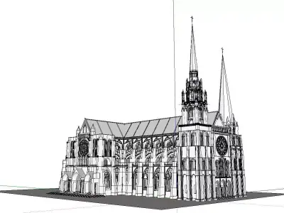 Architecture-Religion-God-Culture-Temple-0111 paris cathedral 3D model